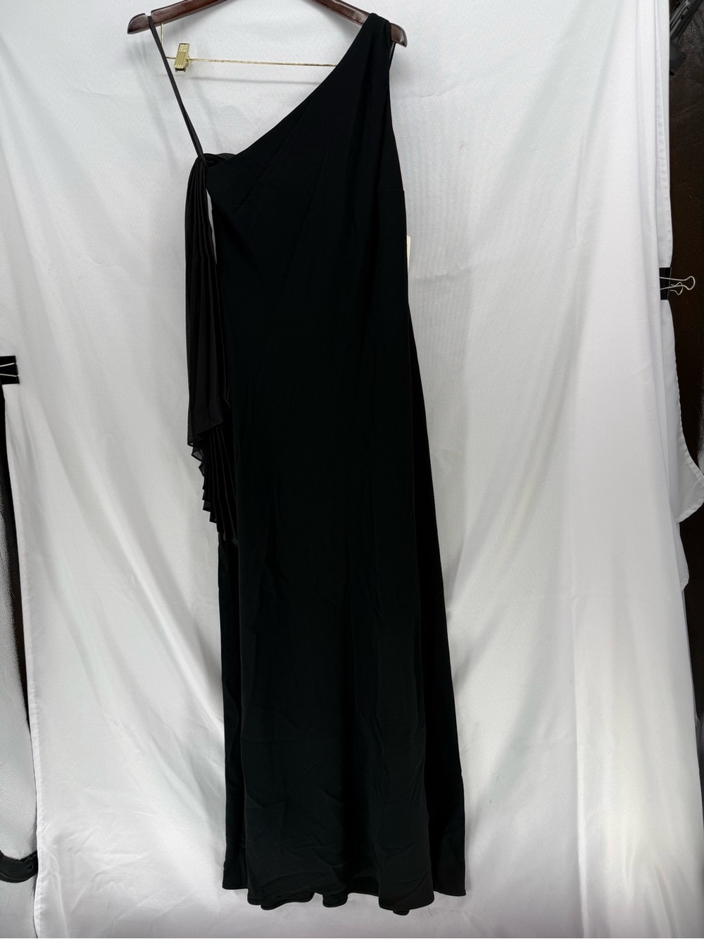Lauren Ralph Lauren One-Shoulder Black Evening Dress